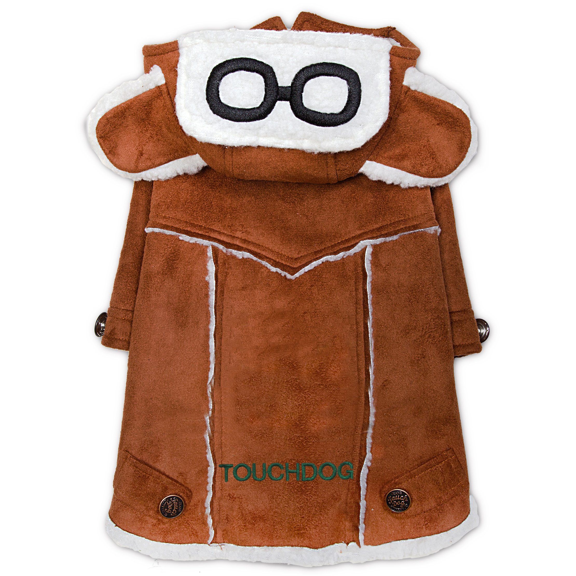 Touchdog 'Tuskegee' Aero-Vintage Designer Fashion Winter Dog Coat X-Small Brown