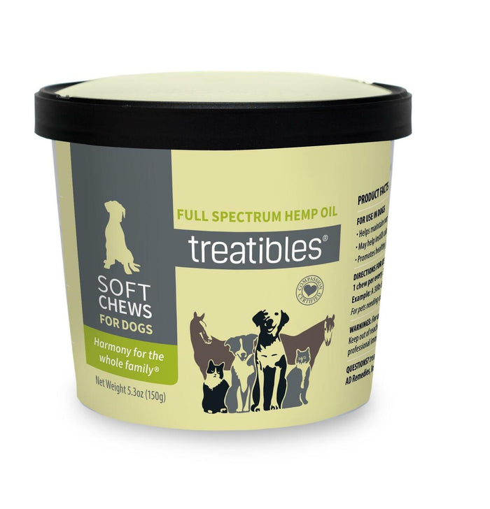 Treatibles Full Size Canine Soft Chews (60 ct) Soft Chew Cat Supplement - 5.3 oz Cup