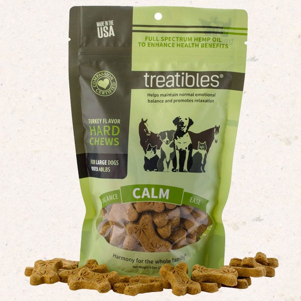 Treatibles Full Size Large Turkey Hard Chews 4mg (45 ct) Hard Chew Dog Supplements - 8 oz Bag  