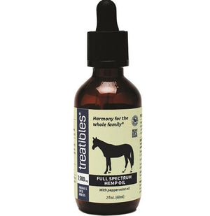 Treatibles Full Spectrum Hemp Oil Dropper Bottle with Peppermint 1500mg Dog and Cat Hea...