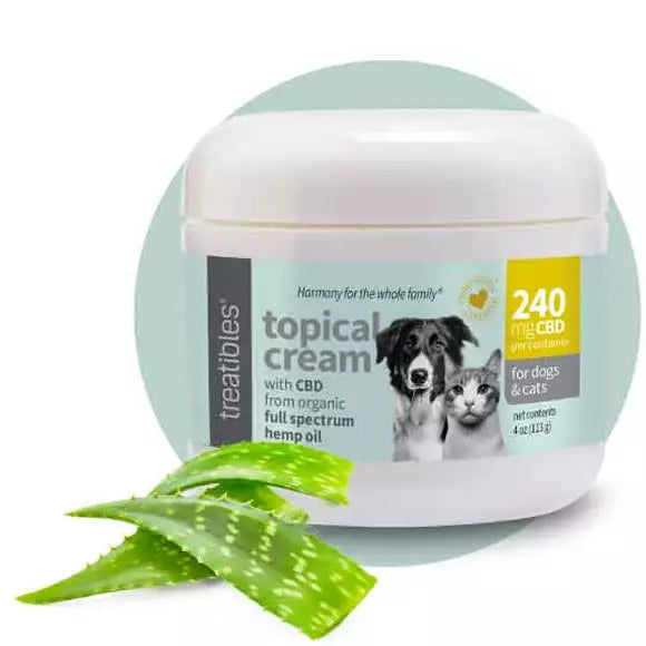 Treatibles Full Spectrum Hemp Oil Topical Cream Canine & Feline 240mg Dog and Cat Healt...