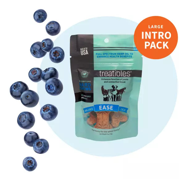 Treatibles Introductory Size Blueberry Hard Chews 1mg (14 ct) Hard Chew Dog Supplements...