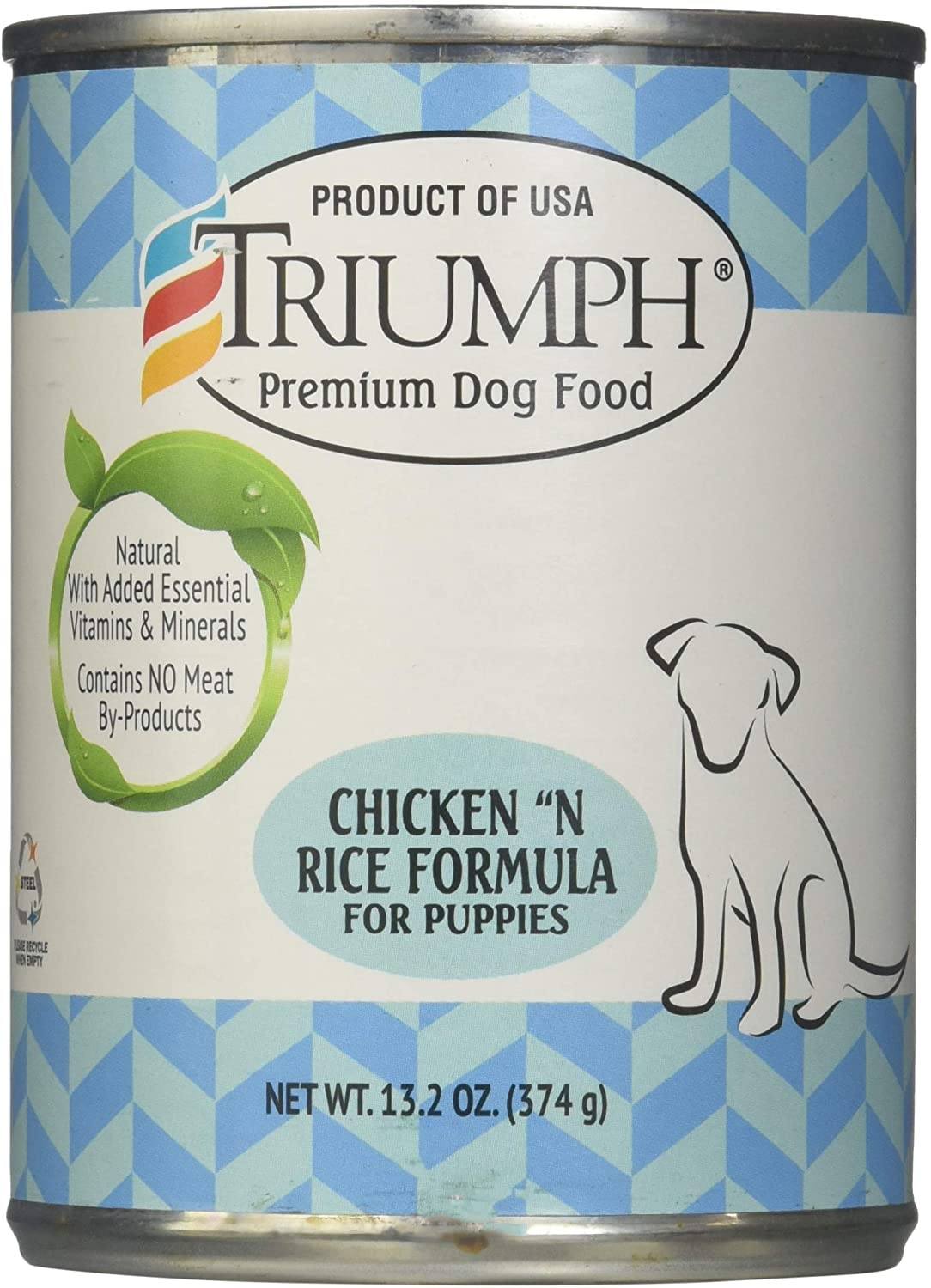 Triumph Chicken-Rice Puppy and Dog Canned Food - 13.2 oz - Case of 12  