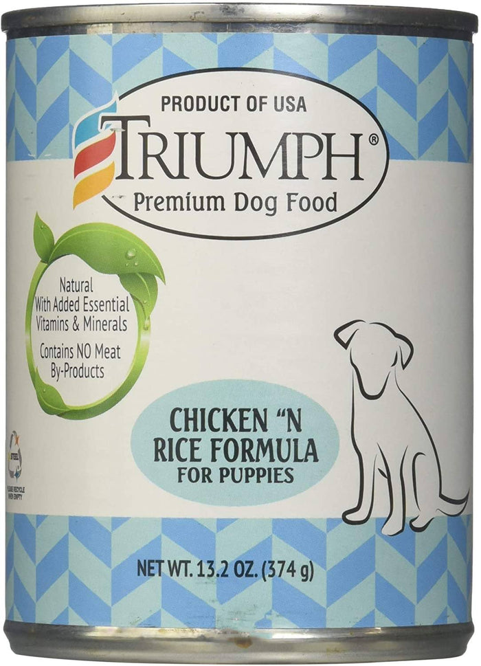 Triumph Chicken-Rice Puppy and Dog Canned Food - 13.2 oz - Case of 12