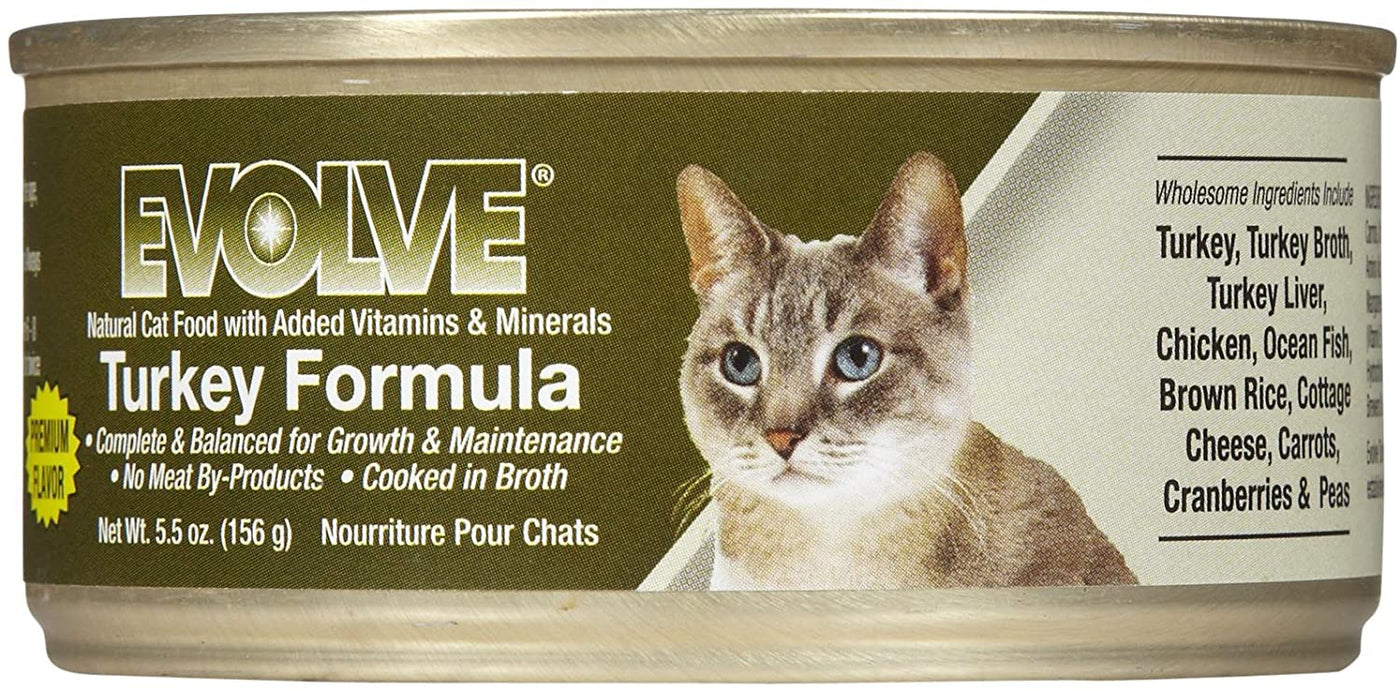 Triumph Evolve Turkey Canned Cat Food 5.5 oz Case of 24 Pet Life