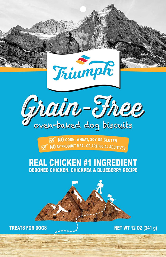 Triumph Free Spirit Grain-Free Oven Baked Deboned Chicken Dog Biscuits - 12 oz - Case of 6