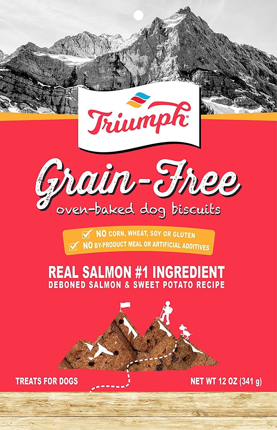 Triumph Free Spirit Grain-Free Oven Baked Deboned Salmon Dog Biscuits - 12 oz - Case of 6  