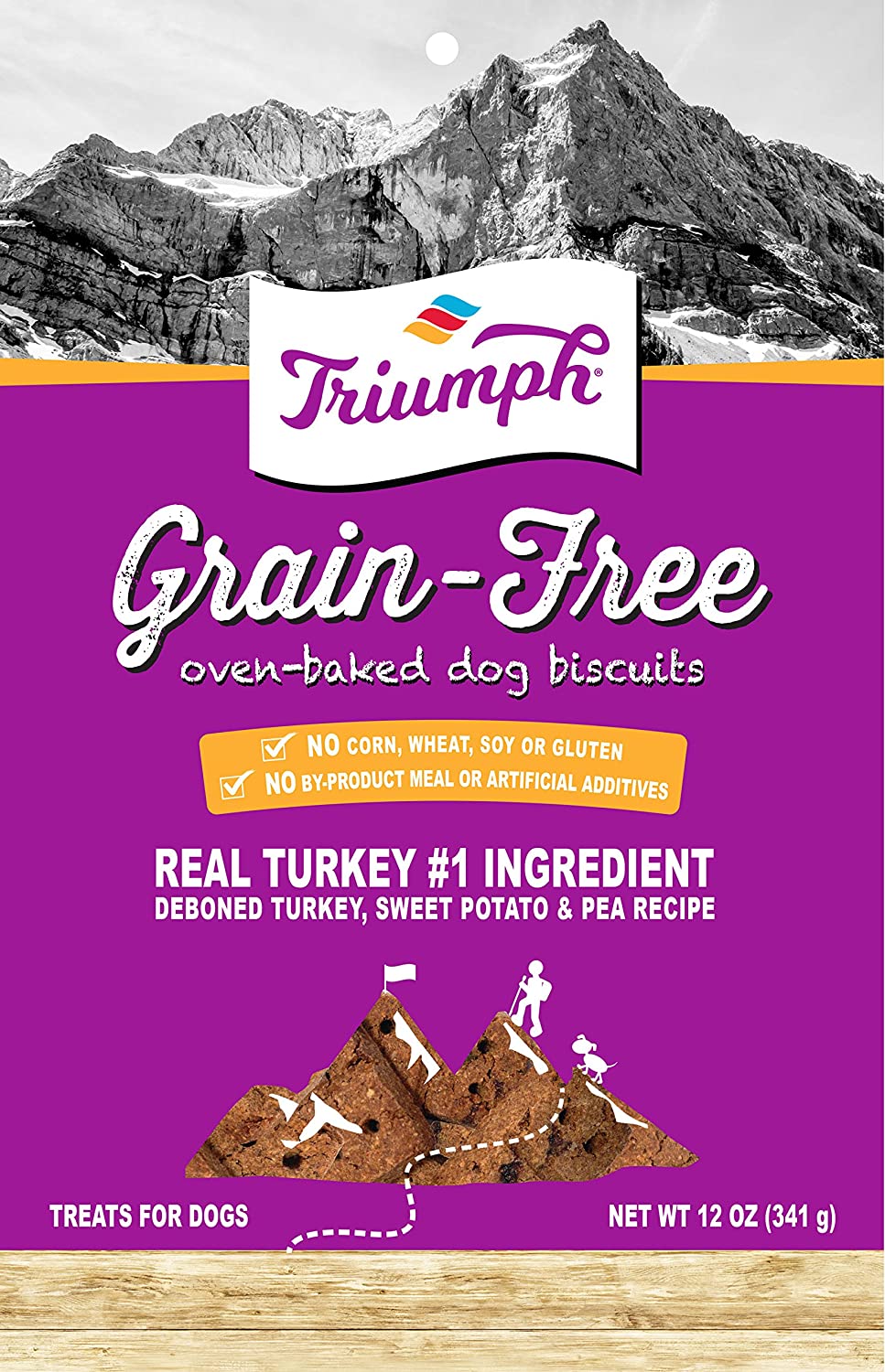 Triumph Free Spirit Grain-Free Oven Baked Deboned Turkey Dog Biscuits - 12 oz - Case of 6  