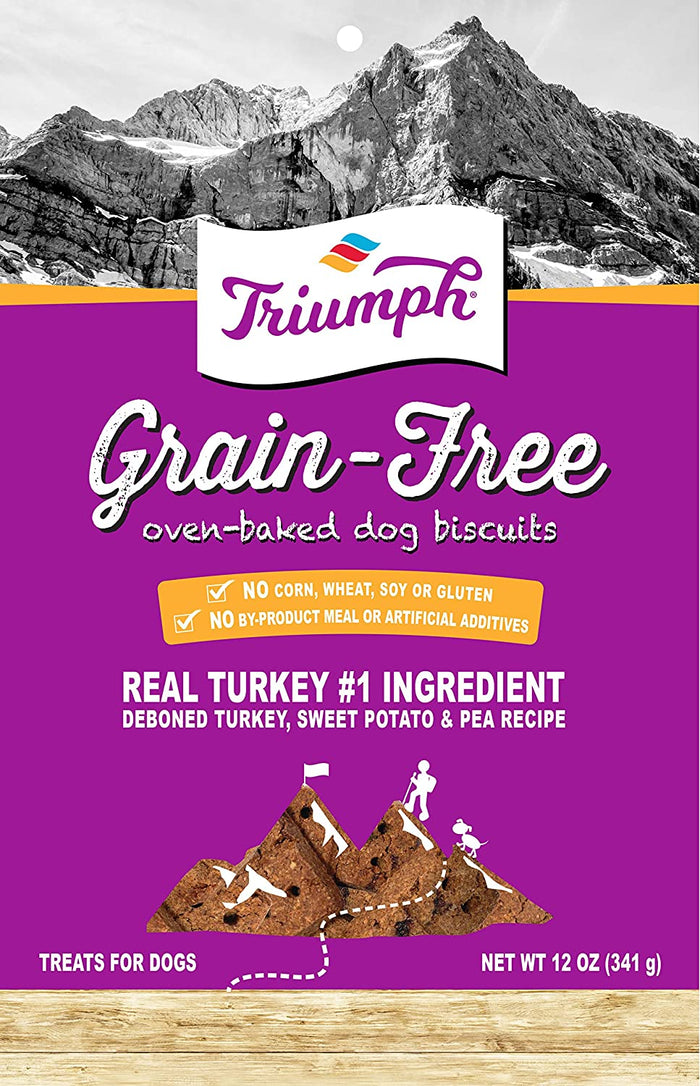 Triumph Free Spirit Grain-Free Oven Baked Deboned Turkey Dog Biscuits - 12 oz - Case of 6