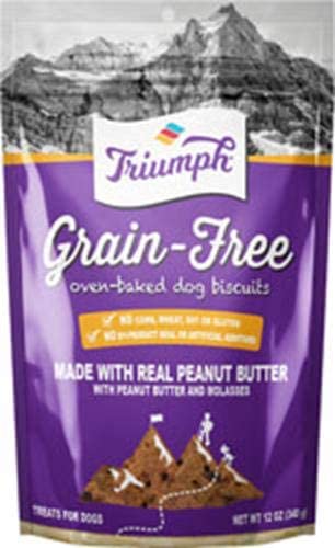 Triumph Free Spirit Grain-Free Peanut Butter and Molasses Dog Biscuits - 12 oz - Case o...