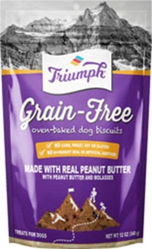 Triumph Free Spirit Grain-Free Peanut Butter and Molasses Dog Biscuits - 12 oz - Case of 6  