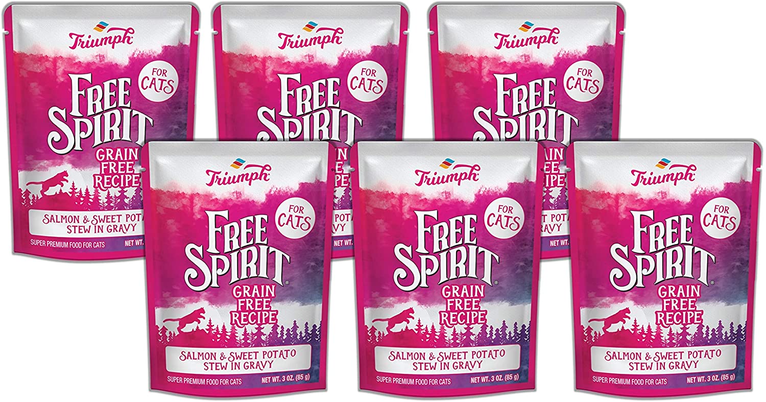 Triumph Free Spirit Grain-Free Salmon & Sweet Potato Wet Cat Food - 3 oz - Case of 24  