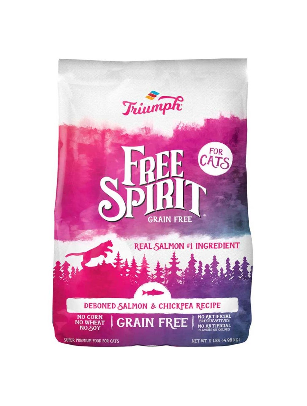 Triumph Grain Free Free Spirit Salmon & Chickpea Dry Cat Food - 11 lb Bag  