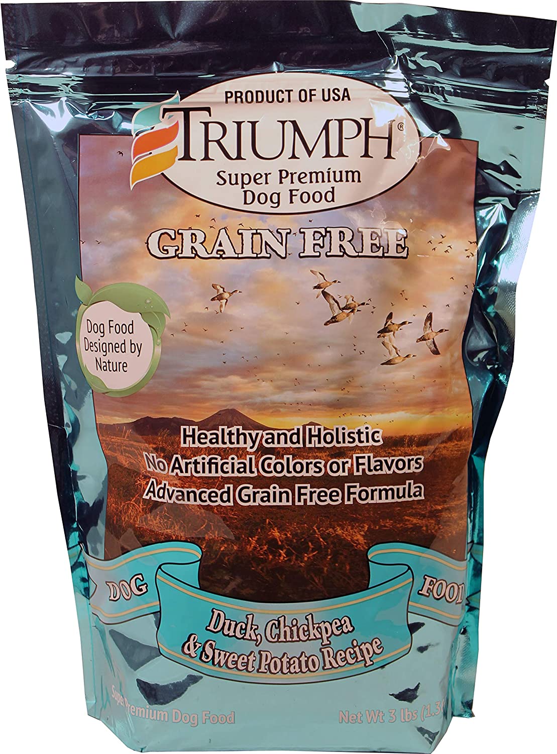 Triumph Grain-Free Spirit Duck, Sweet Potato & Venison Dry Dog Food - 3 lb Bag  