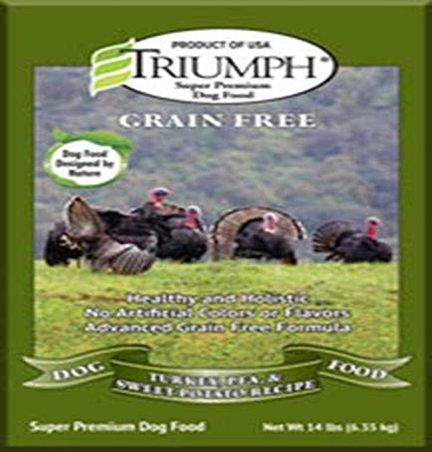 Triumph Grain-Free Spirit Turkey, Pea & Sweet Potato Dry Dog Food - 14 lb Bag  