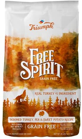 Triumph Grain-Free Spirit Turkey, Pea & Sweet Potato Dry Dog Food - 28 lb Bag  