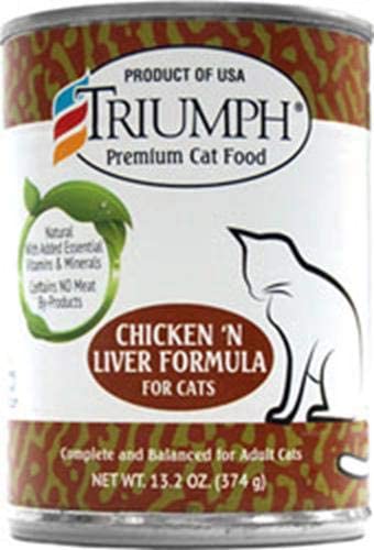Triumph Natural Chicken-Liver Canned Cat Food - 13 oz - Case of 12