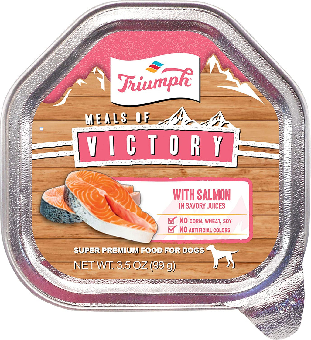 Triumph Wet Cup Salmon Wet Dog Food - 3.5 oz - Case of 15  