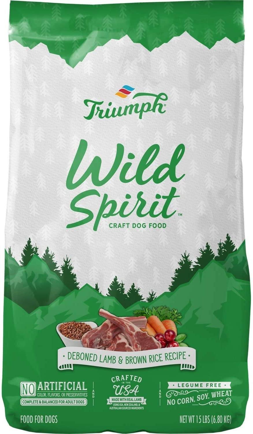 Triumph Wild Spirit Deboned Lamb & Brown Rice Dry Dog Food - 15 lb Bag  