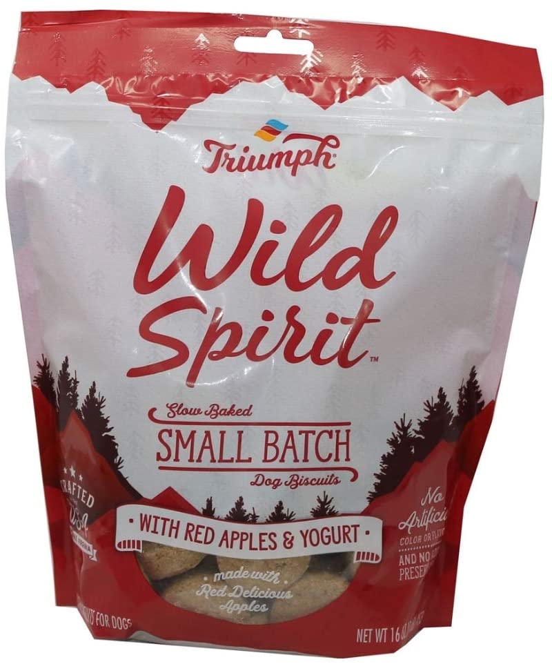 Triumph Wild Spirit Wheat-Free Red Apples & Yogurt Dog Biscuits - 16 oz - Case of 6  