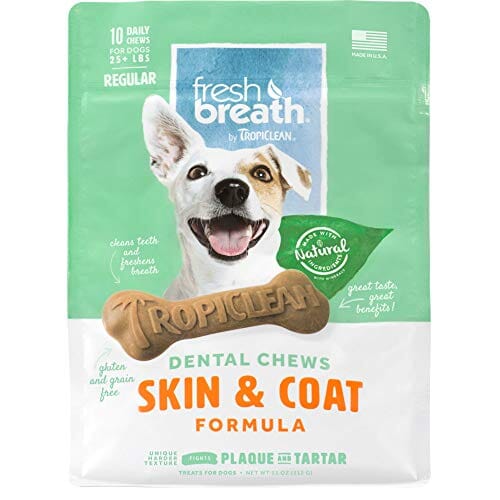 Tropiclean Dental Chew Regular Skin & Coat Dog Dental Treats - 11 Oz