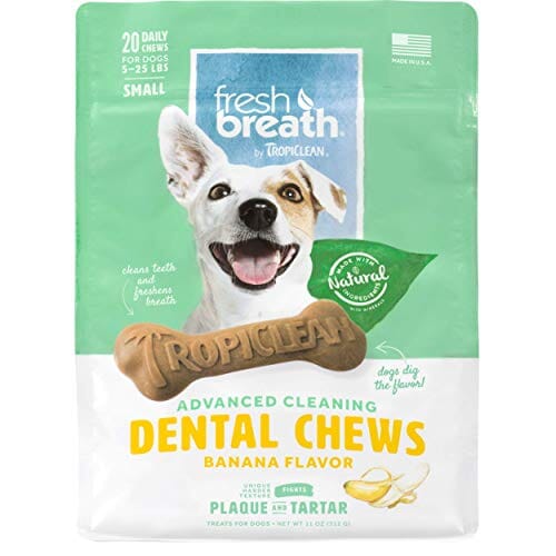 Tropiclean Dental Chews Banana 5-25lbs Dog Dental Treats - 11 Oz  