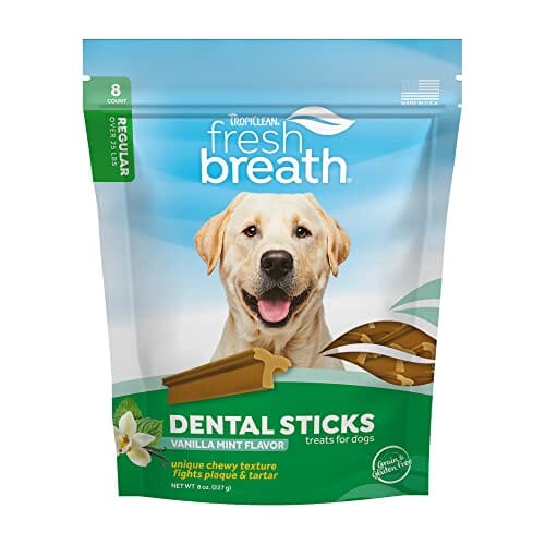 Tropiclean Dental Sticks for Large Dogs 25+ lbs Dog Dental Treats - 8 Oz  