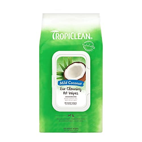 Tropiclean Ear Cleaner Wipes (between baths) Cat and Dog Cleaning Wipes - 50 Count  