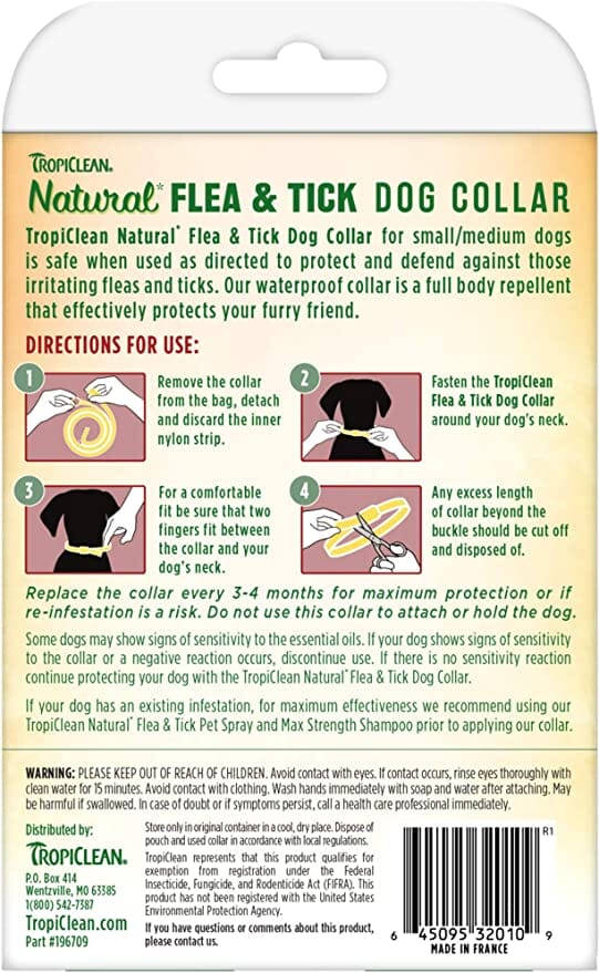 Tropiclean Flea & Tick Repellent Collar for Small Dogs  