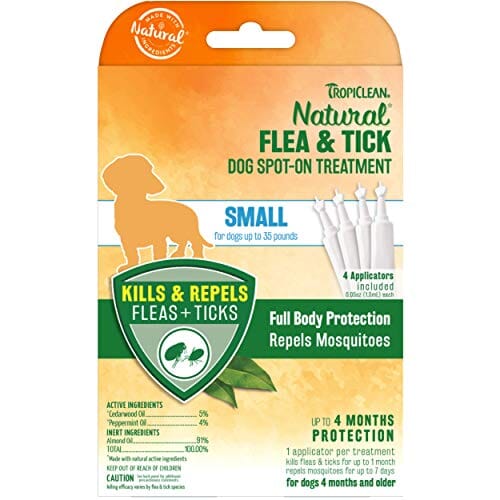 Tropiclean Flea & Tick Spot On Treatment for Small Dogs up to 35lbs  