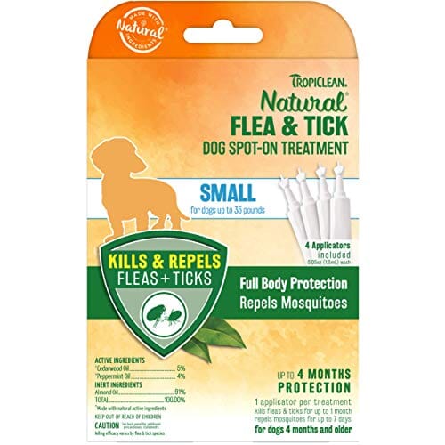 Tropiclean Flea & Tick Spot On Treatment for Small Dogs up to 35lbs