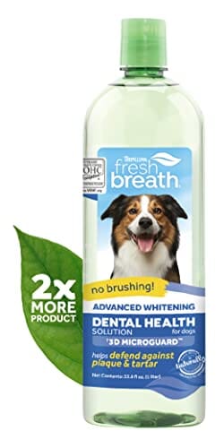 Tropiclean Fresh Breath Advanced Whitening Oral Care Dental Health Solution - 33.8 Oz  