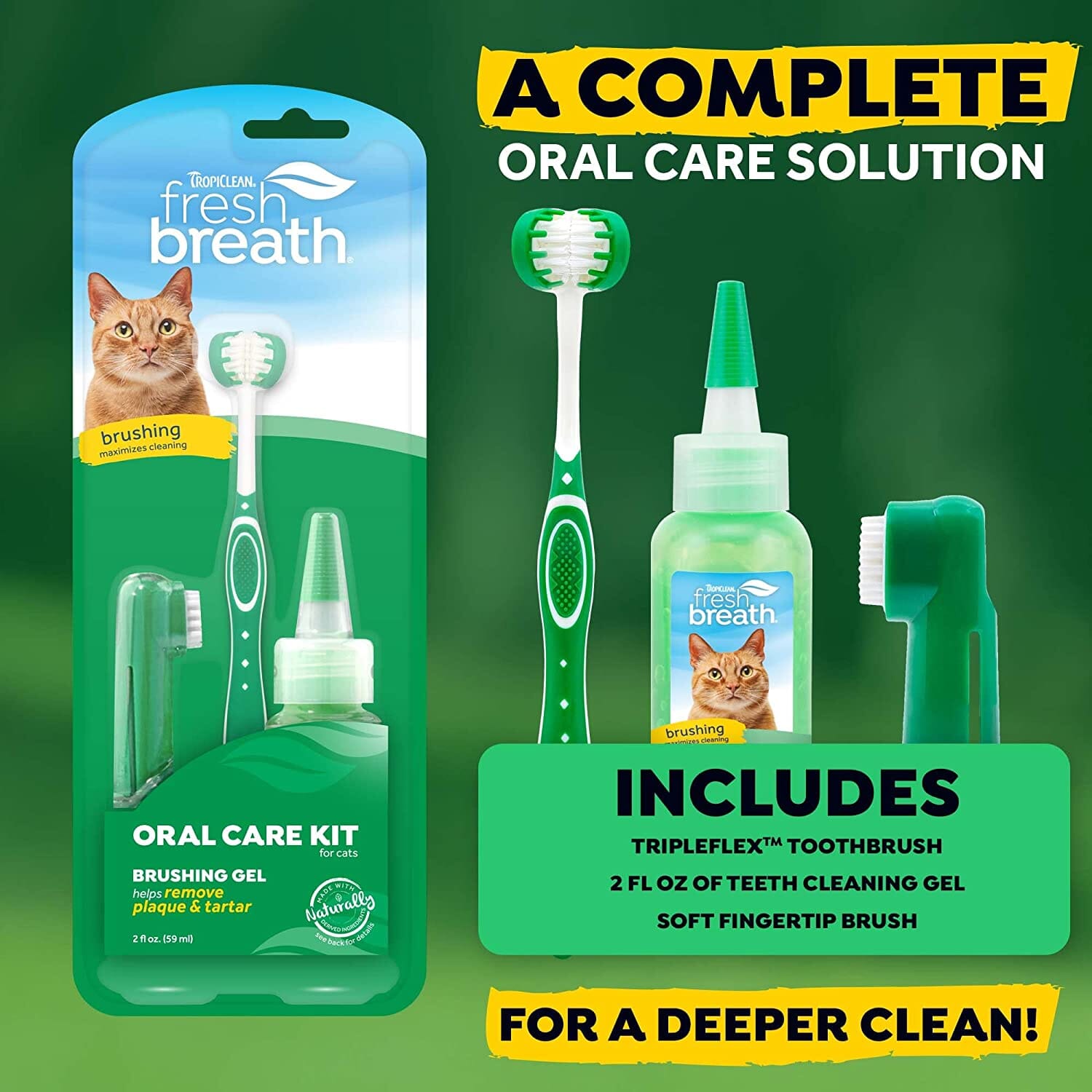 Tropiclean Fresh Breath Cat Oral Care Kit - 2 Oz  