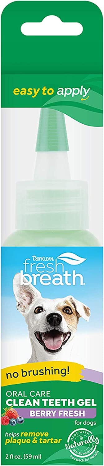 Tropiclean Fresh Breath No Brushing Clean Teeth Oral Care Gel Berry Clean - 2 Oz  