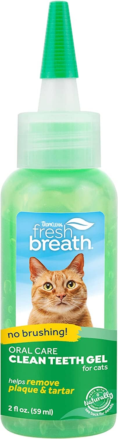 Tropiclean Fresh Breath No Brushing Clean Teeth Oral Care Gel for Cats - 2 Oz
