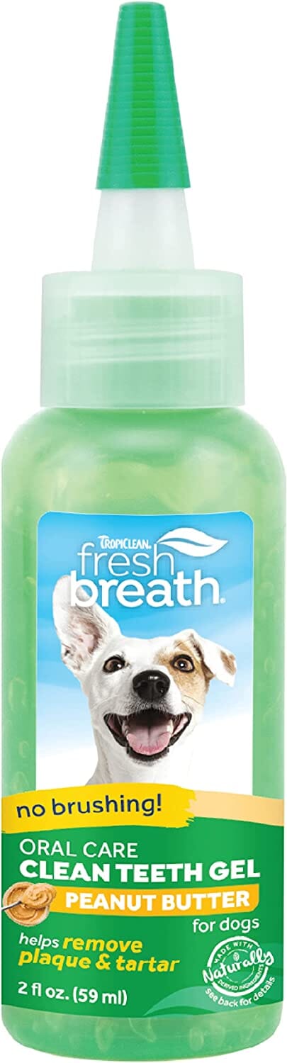 Tropiclean Fresh Breath No Brushing Clean Teeth Oral Care Gel Peanut Butter - 2 Oz  