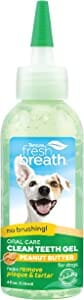 Tropiclean Fresh Breath No Brushing Clean Teeth Oral Care Gel Peanut Butter - 4 Oz  