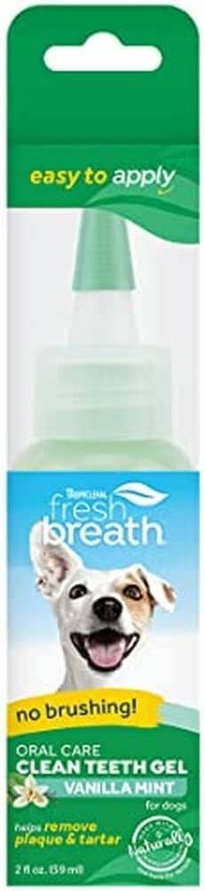 Tropiclean Fresh Breath No Brushing Clean Teeth Oral Care Gel Vanilla Mint - 2 Oz