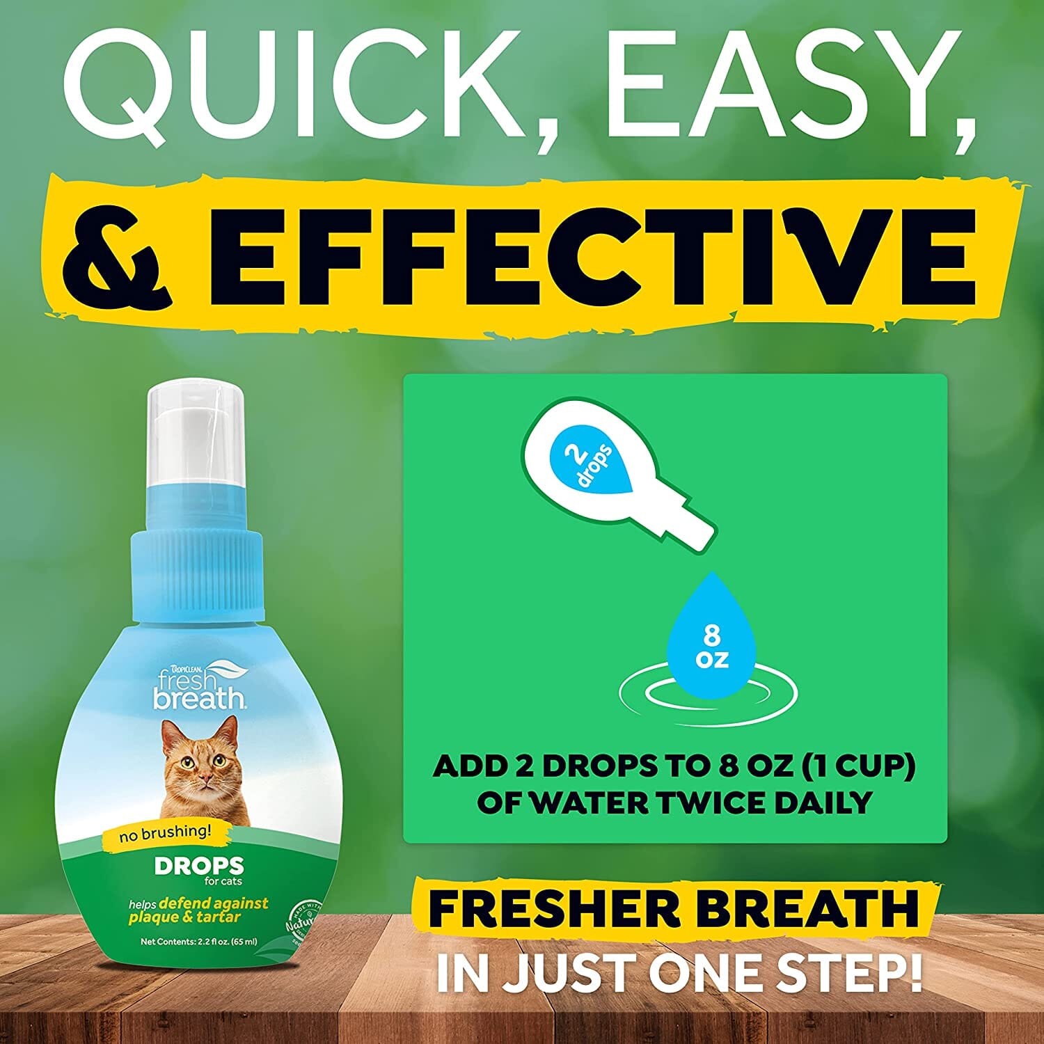 Tropiclean Fresh Breath Oral Care Drops for Cats - 2 Oz  