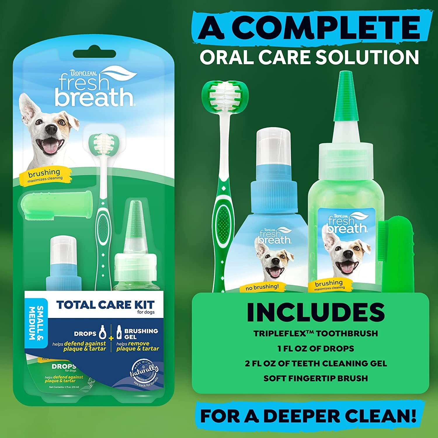 Tropiclean Fresh Breath Small Dog Total Care Kit - 2 Oz  