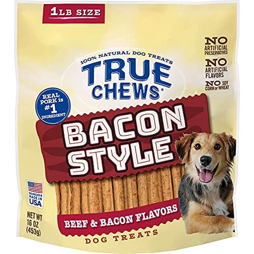 True Chews Bacon Style Treat Soft and Chewy Dog Treats - Beef/Bacon - 16 Oz  