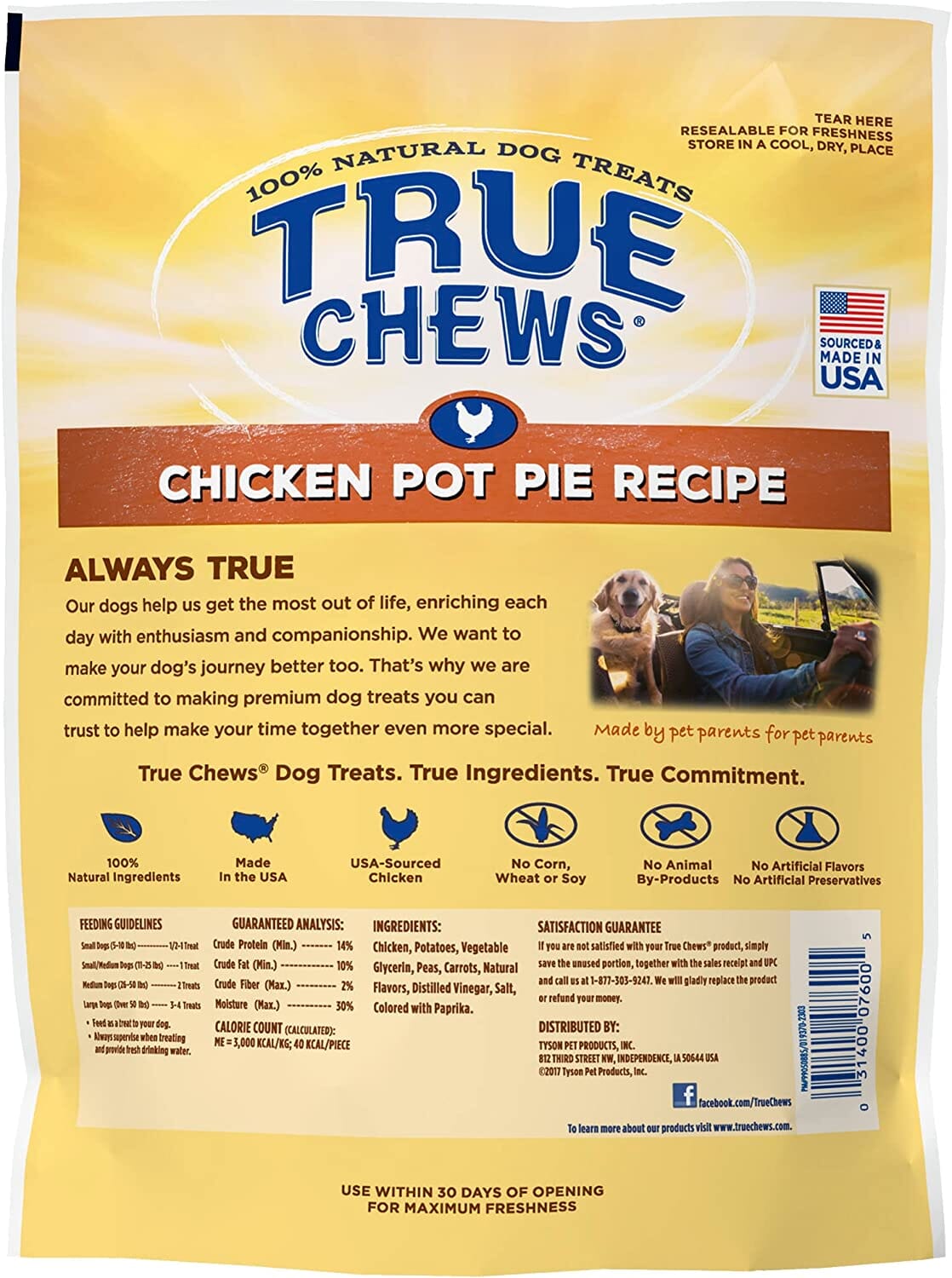 True Chews Homestyle Recipe Natural Dog Chews - Chicken Pot Pie - 12 Oz  