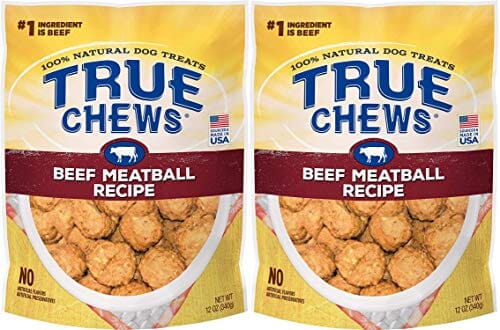True Chews Meatball Recipe Treat Soft and Chewy Dog Treats - Beef - 12 Oz