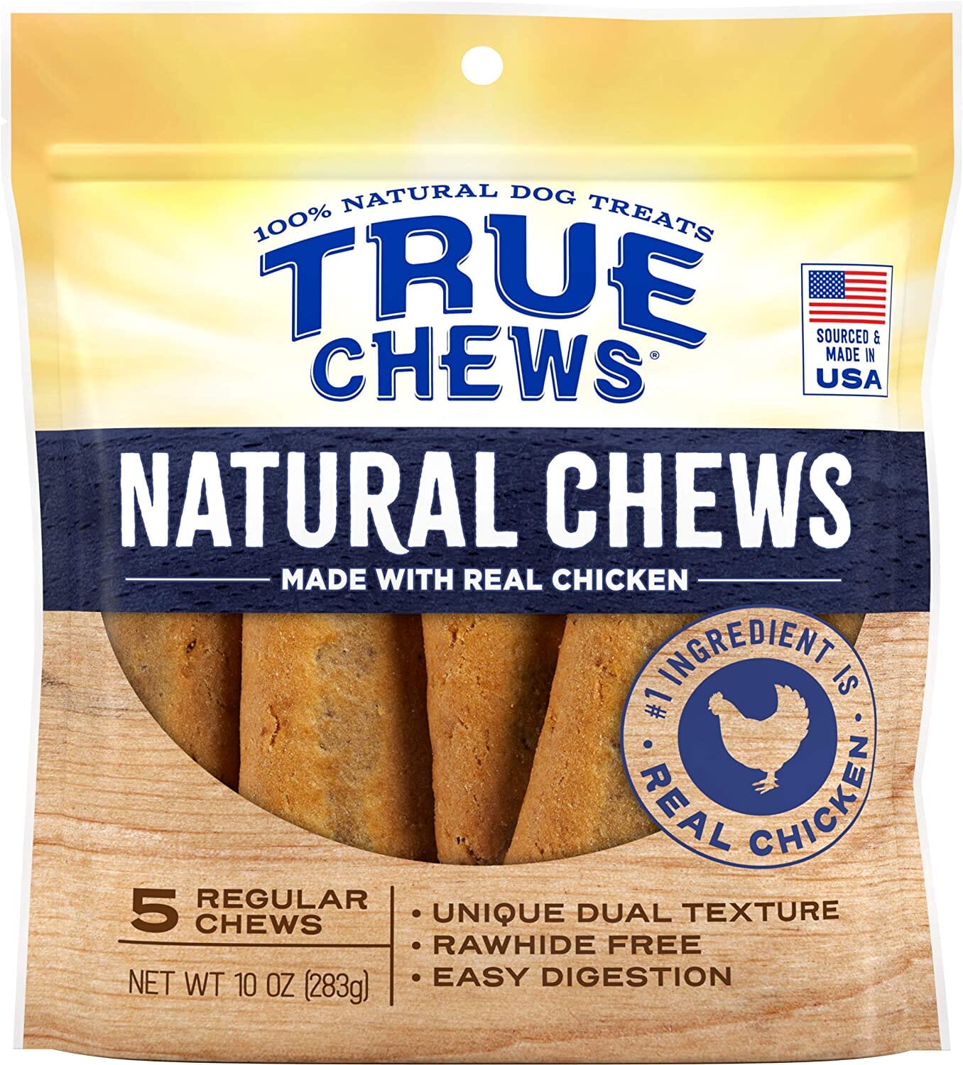 True Chews Natural Chews Natural Dog Chews - Chicken - Reg - 5 Pack  