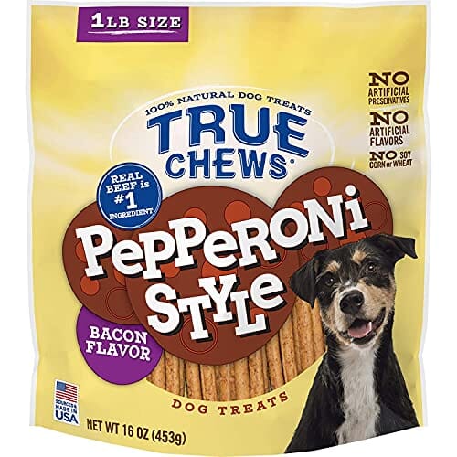 True Chews Pepperoni Style Treat Soft and Chewy Dog Treats - Bacon - 16 Oz  