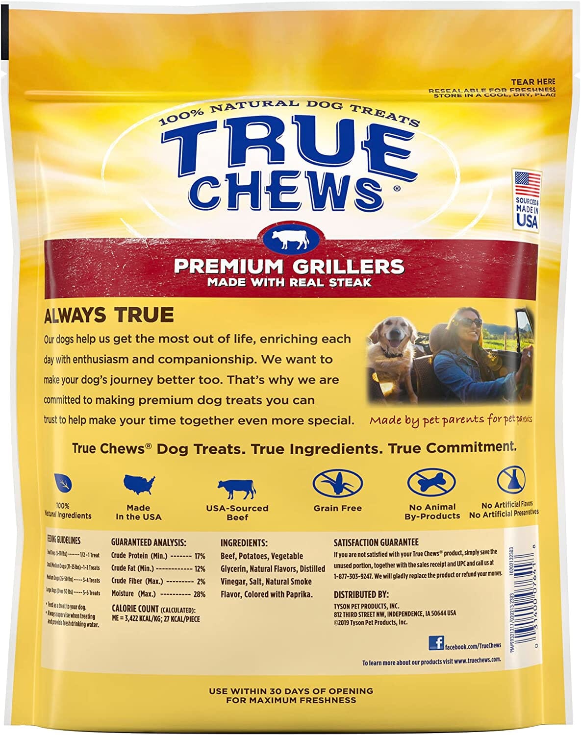 True Chews Premium Grillers Natural Dog Chews - Steak - 10 Oz  