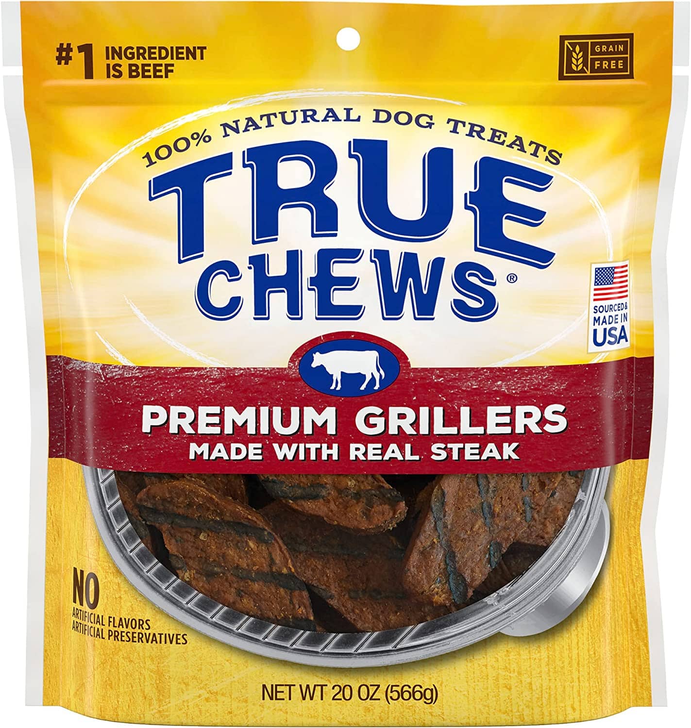 True Chews Premium Grillers Natural Dog Chews - Steak - 20 Oz  