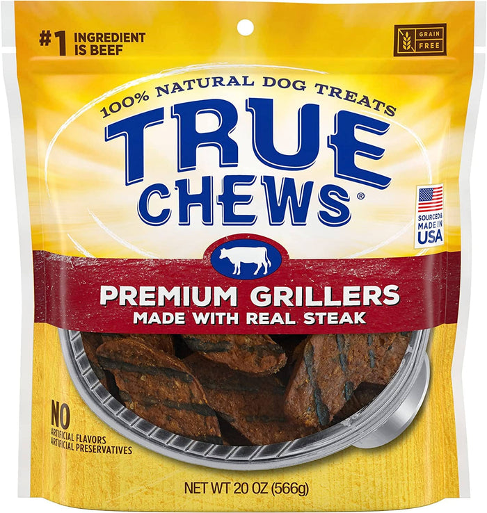 True Chews Premium Grillers Natural Dog Chews - Steak - 20 Oz