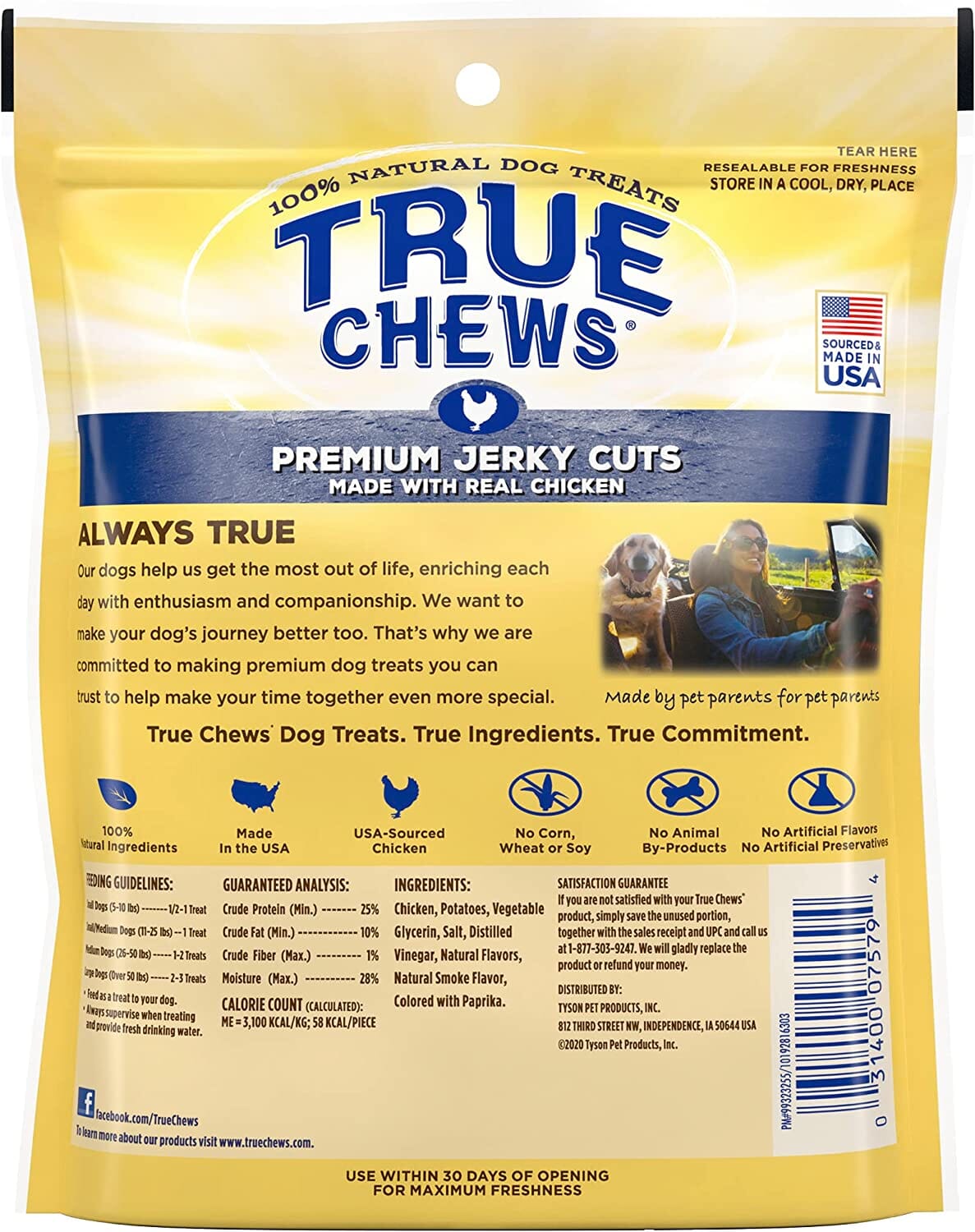 True Chews Premium Jerky Cuts Dog Jerky Treats - Chicken - 4 Oz  