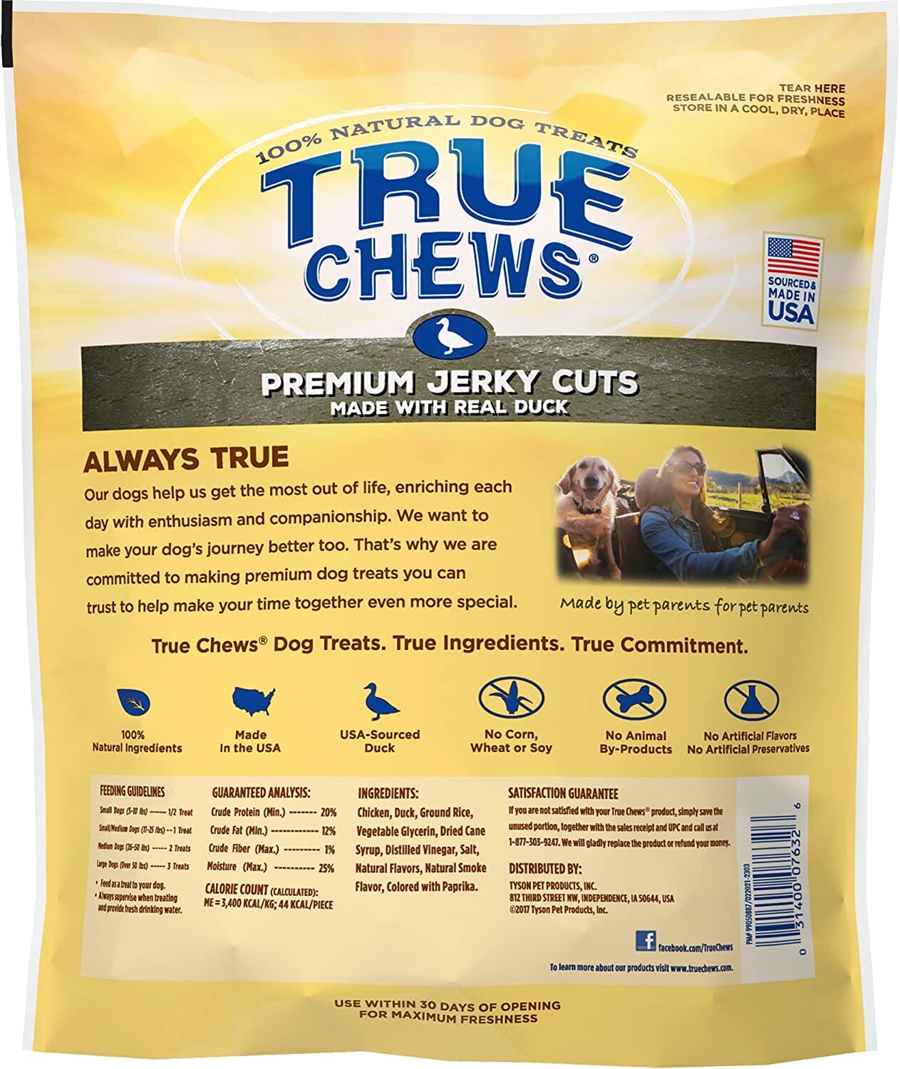 True Chews Premium Jerky Cuts Dog Jerky Treats - Duck - 22 Oz  